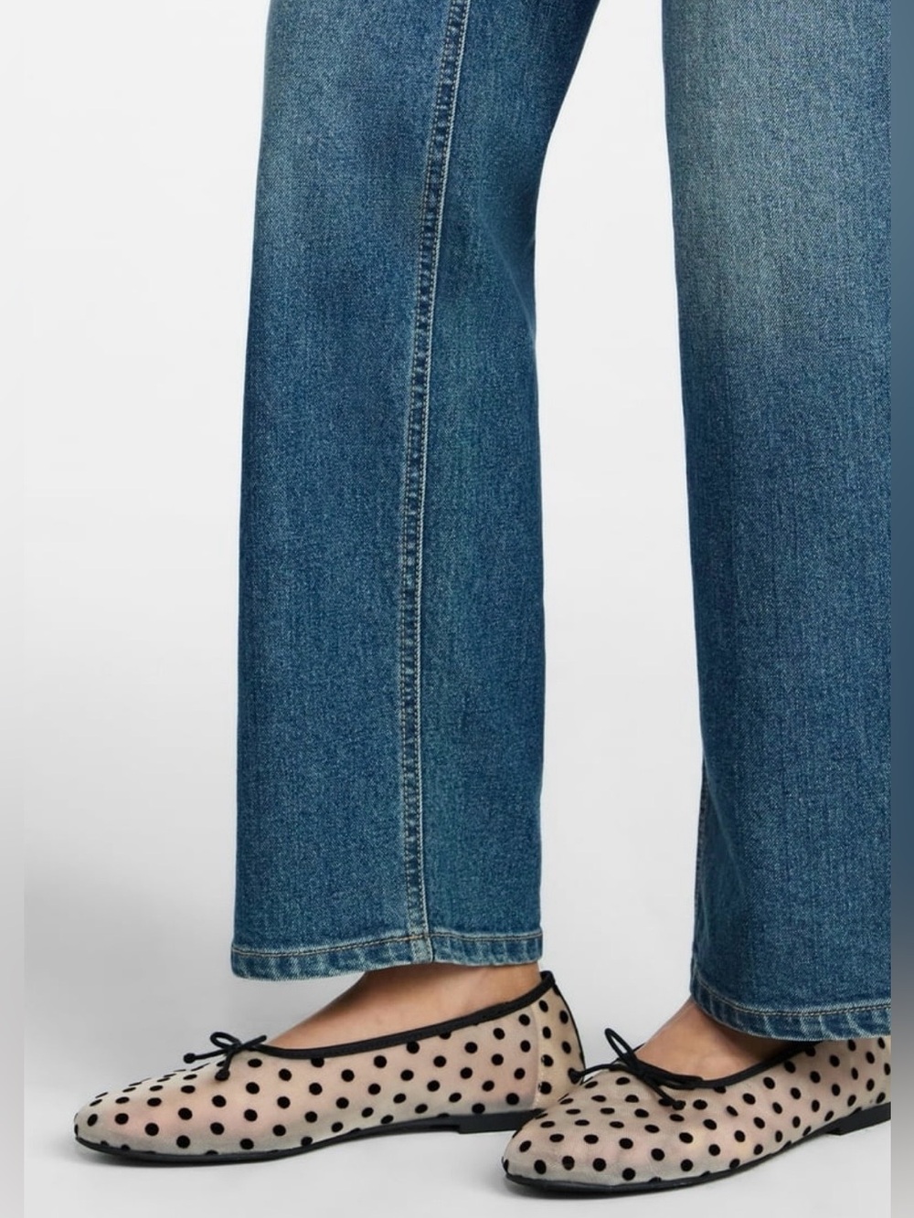 NWT no boundaries Polka Dot Mesh Ballet Flat size 10 - Picture 3 of 6